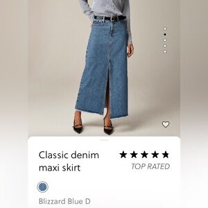 J Crew NWT denim maxi skirt size 29